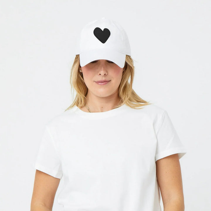 Baseball Hat Heart Patch | Indigo White