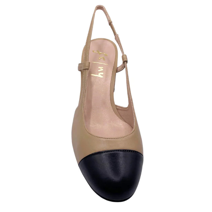 Baton Heel | Camel Black Leather