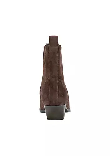 Pryce Western Bootie | Dark Brown Suede