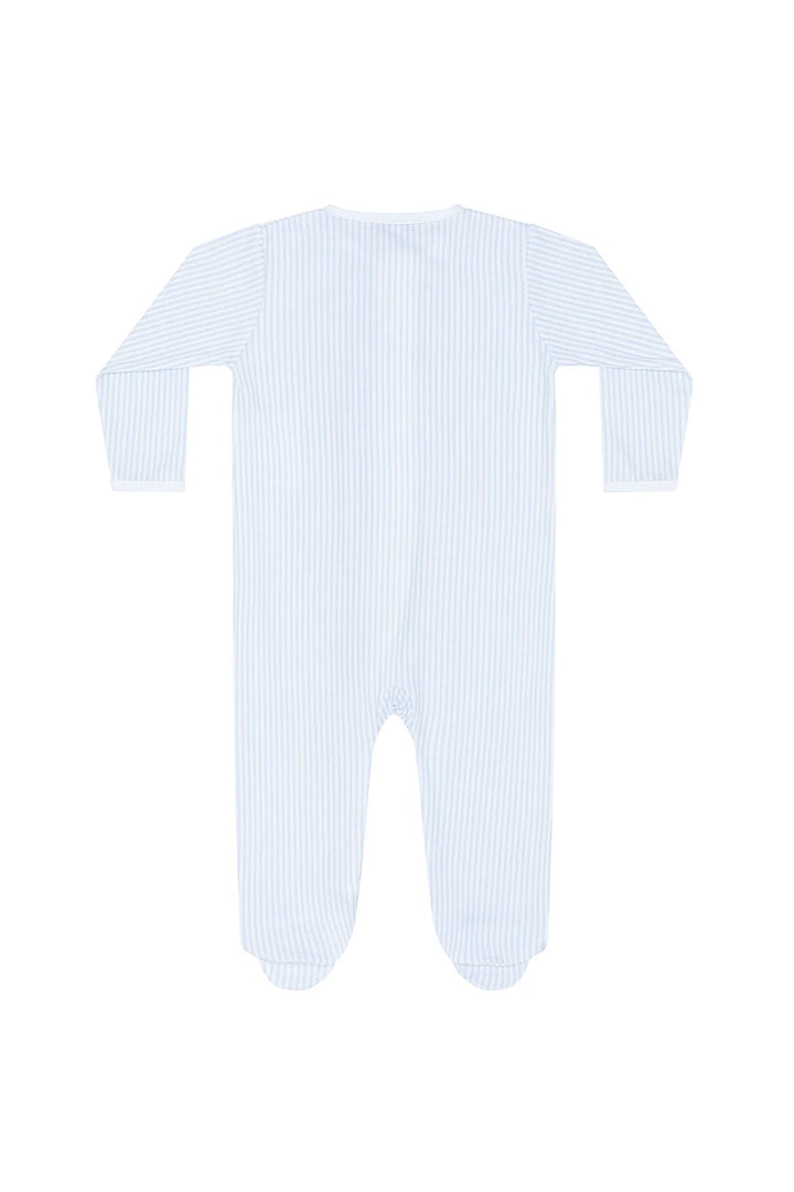 Classic Stripes Zipper Footie | Blue