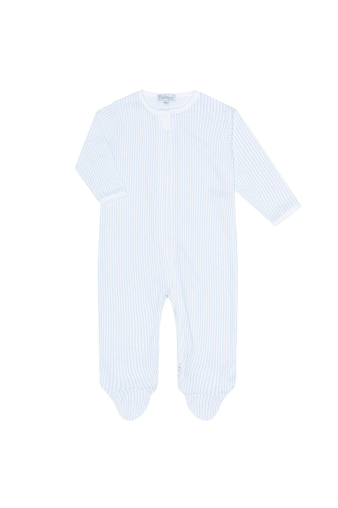 Classic Stripes Zipper Footie | Blue
