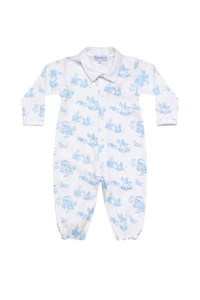 Blue Toile Baby Converter Gown | Blue