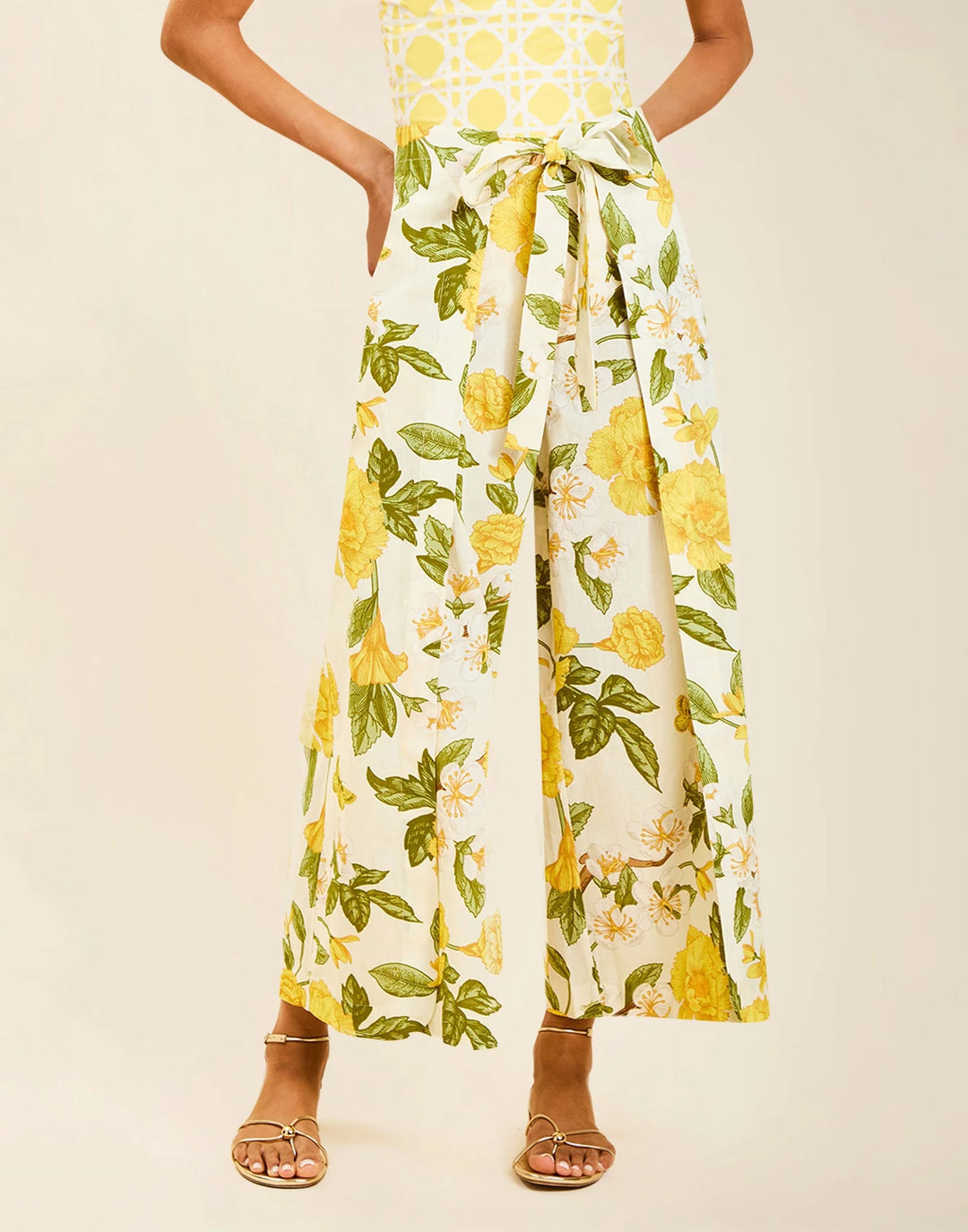 Chloe Wrap Beach Pant | Golden Gardenia