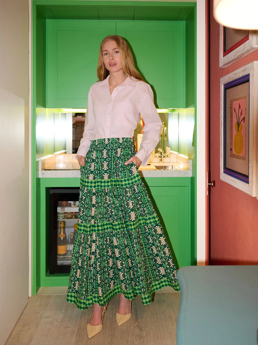 Tiered Maxi Skirt | Garland Green
