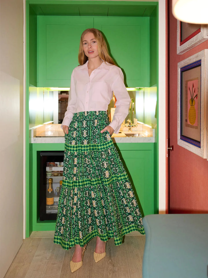 Tiered Maxi Skirt | Garland Green
