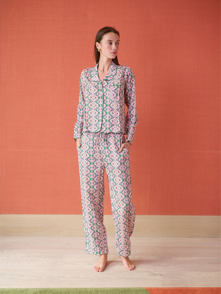 Scalloped Pajama Set Long | Garland Grove
