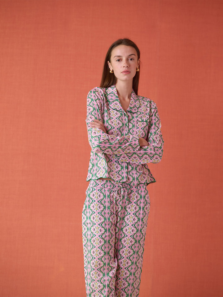 Scalloped Pajama Set Long | Garland Grove