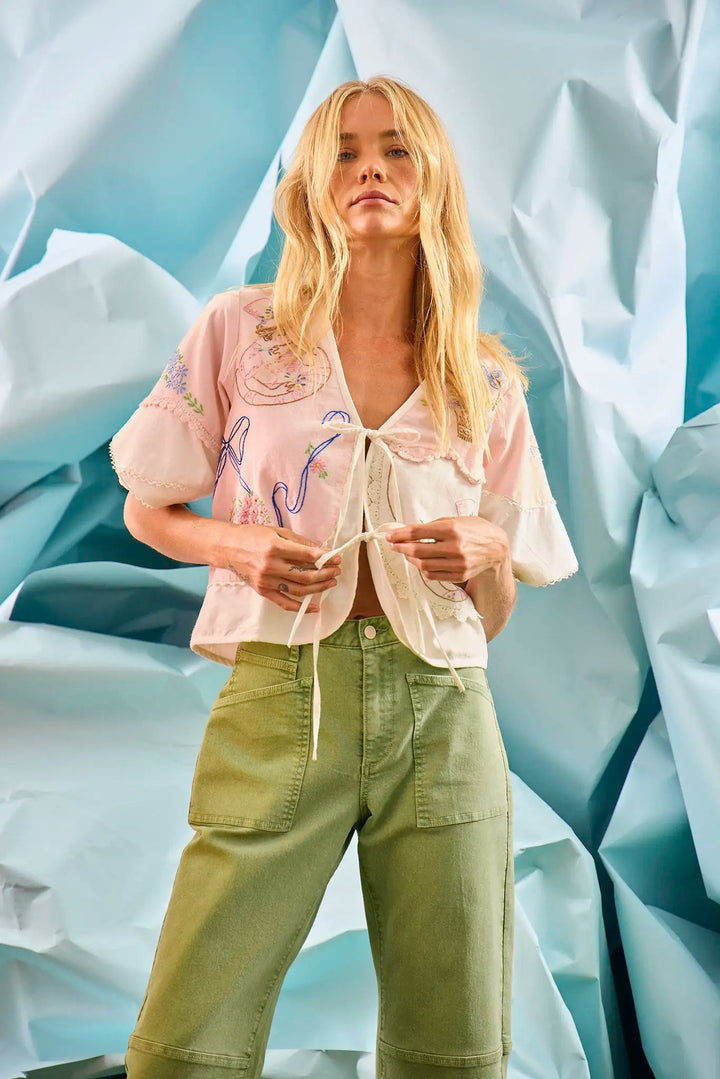 Bryce Top Floral Embroidered