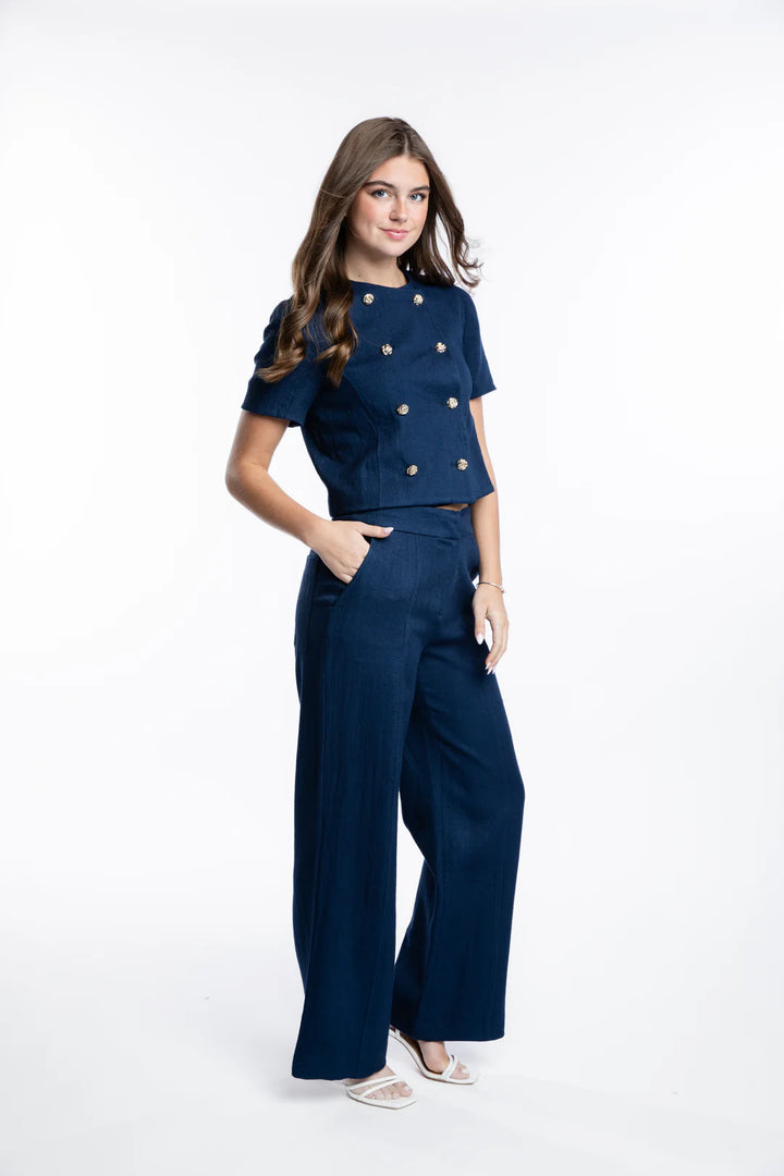 The Molly Short Sleeve Jacket | Navy - Charlotte's Inc