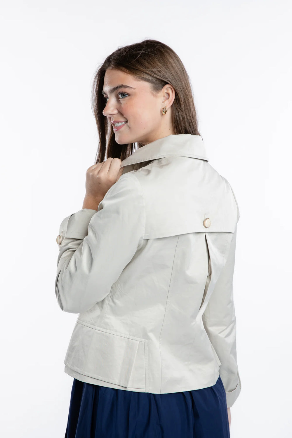 The Victoria Short Trench Coat | Sand - Charlotte's Inc