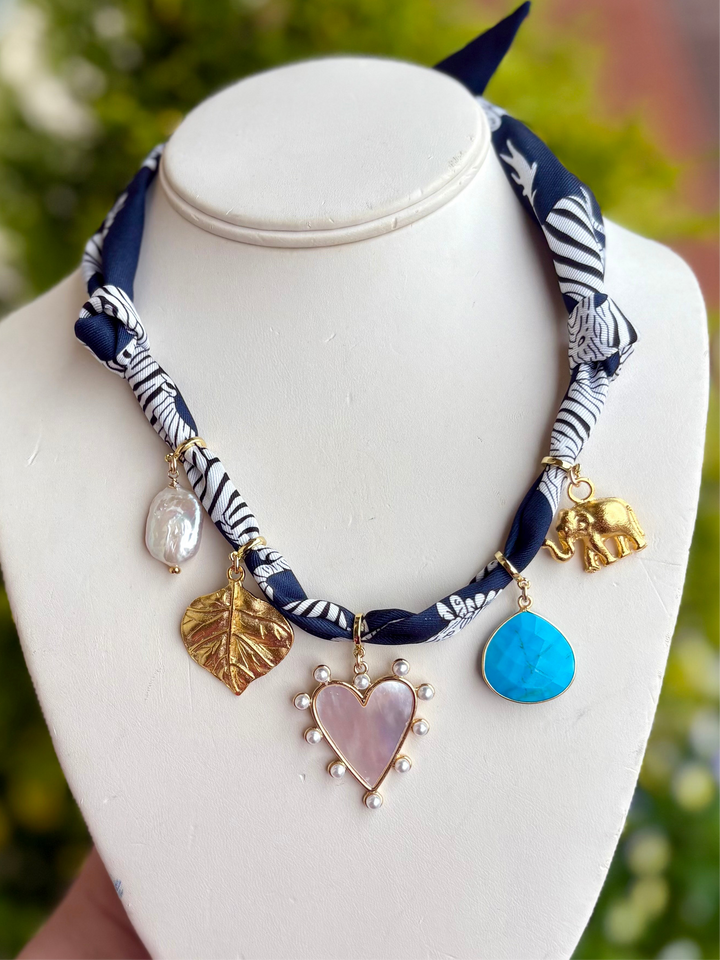 Zebra Twilly Tie Charm Necklace