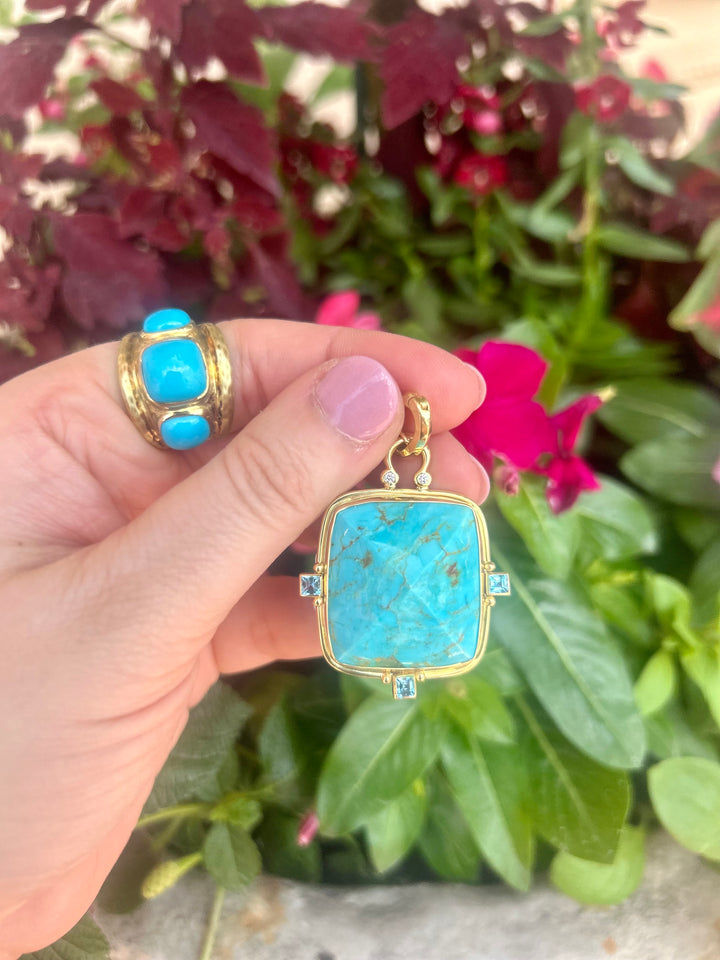 14kt 3 Stone Turquoise Ring