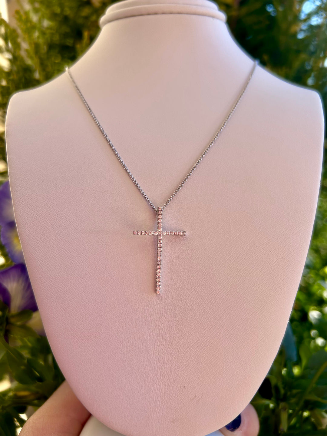 Diamond Cross Pendant Necklace P3144W
