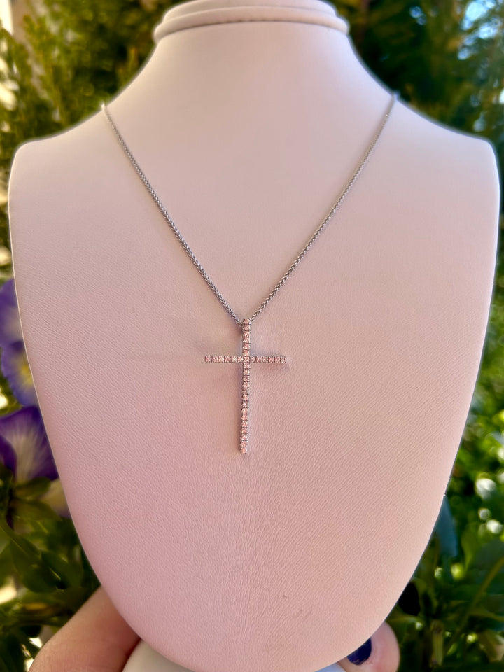 Diamond Cross Pendant Necklace P3144W