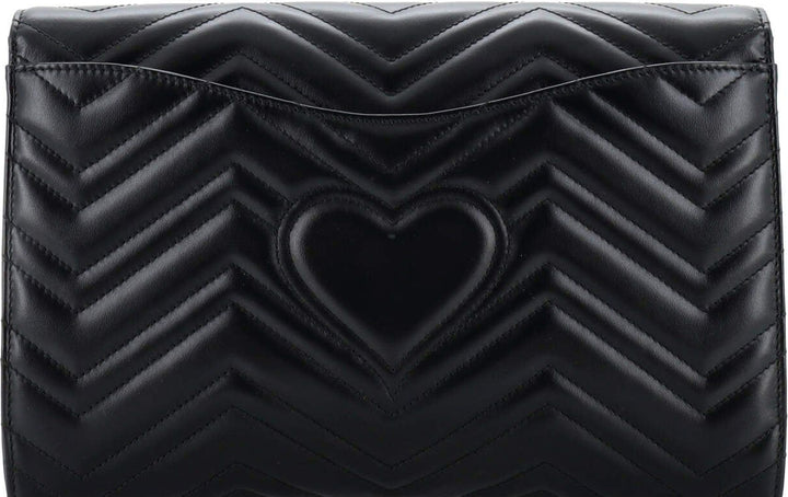 Gucci Calfskin Matelasse GG Marmont Clutch Black