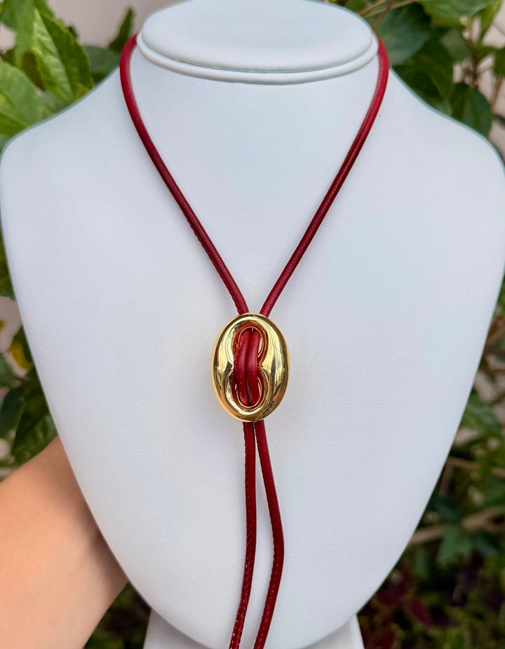 Vegan Leather Bolo Necklace | +Colors