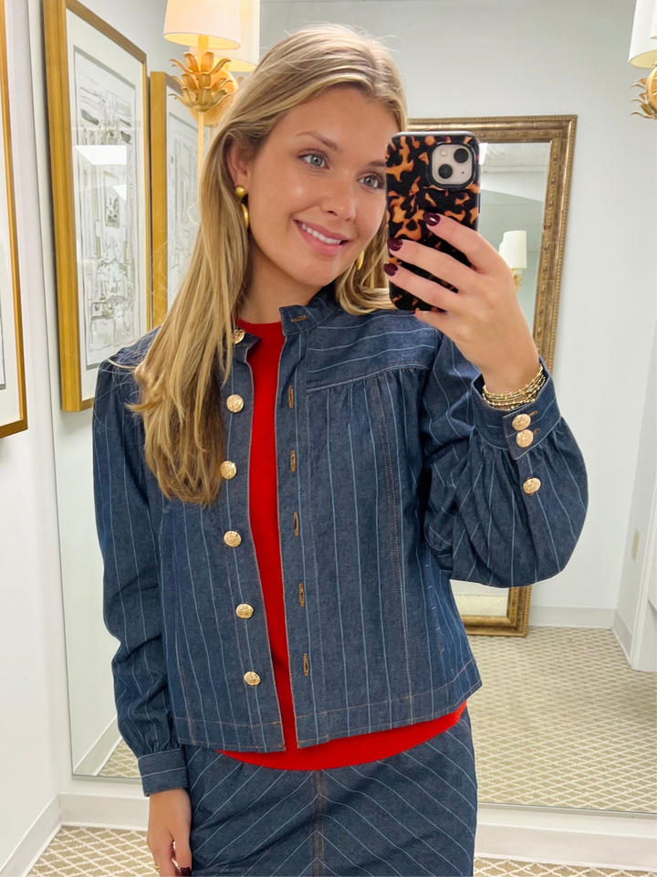 Colby Jacket | Denim Bluebell Stripe
