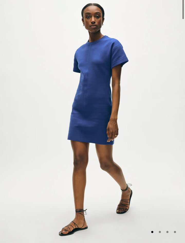 Superfine Organic Cotton Waisted Dress | Sapphire