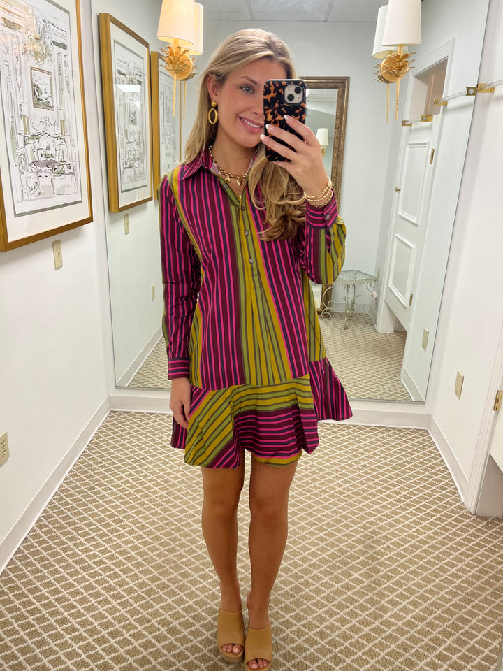 Polly Dress | Wildberry Stripes
