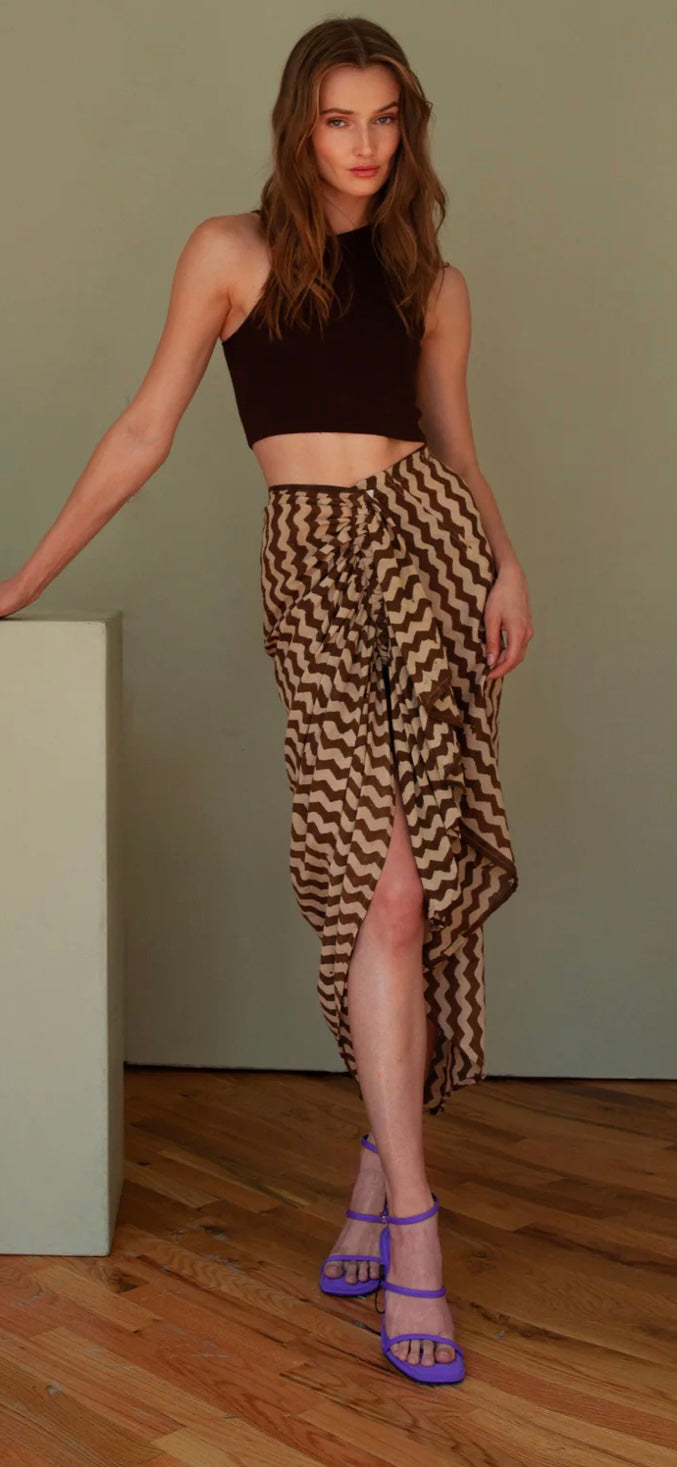 Kenia Pareo Skirt | Brown