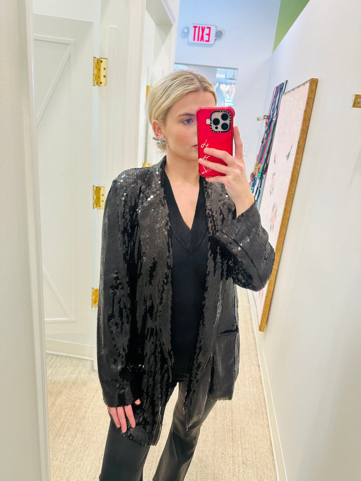 Sequin Oversize Blazer | Black