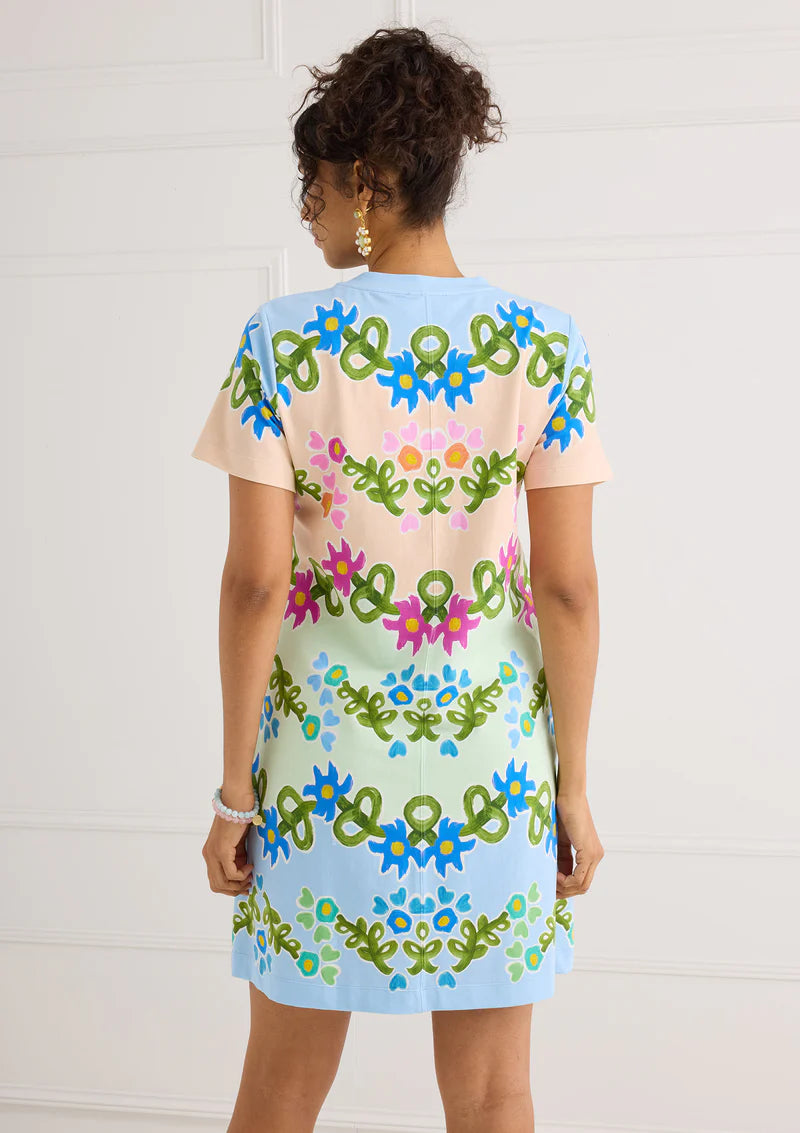 Charli Dress | Floral Folk Stripe