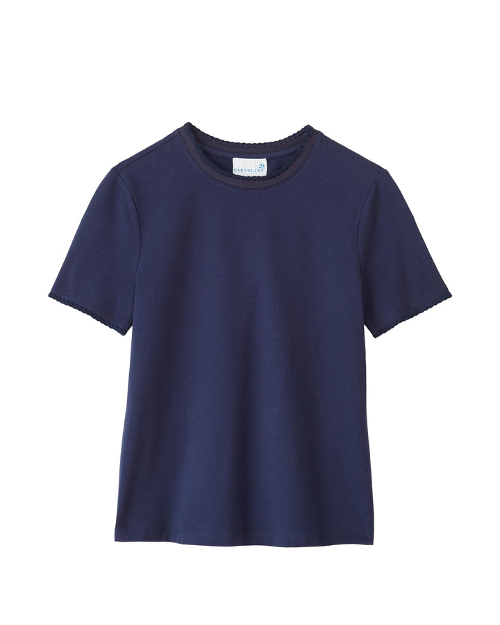 Dylan Crewneck Tee | Midnight Blue