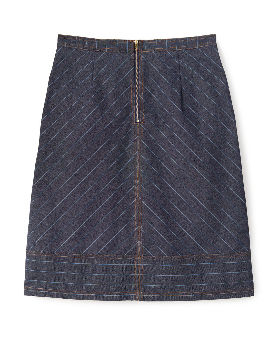 Elle Skirt | Denim Bluebell Stripe