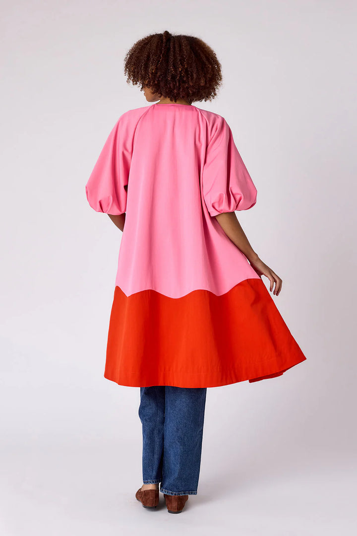 Taryn Coat | Pink Color Block