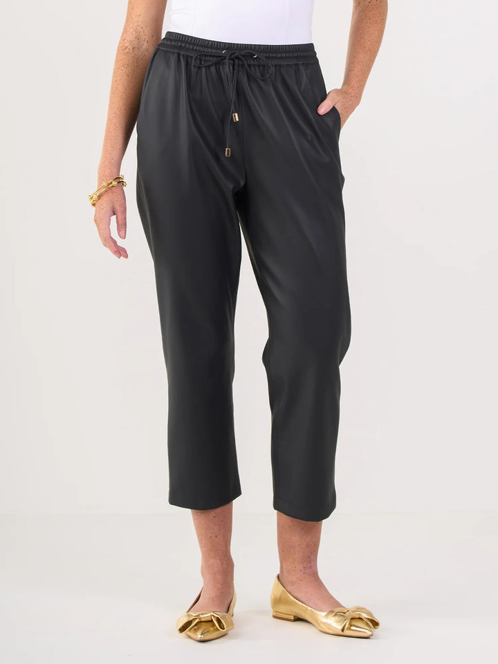 Joy Jogger | Black Vegan Leather
