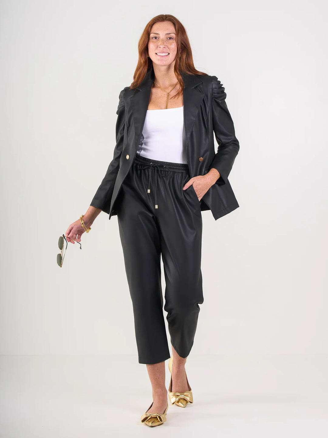 Joy Jogger | Black Vegan Leather