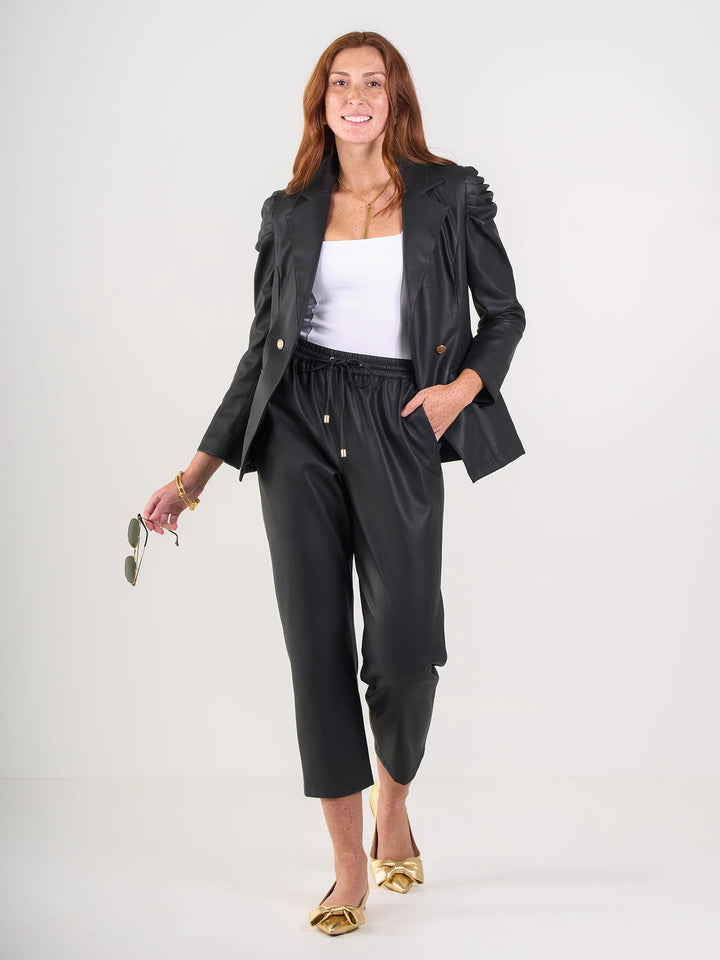 Joy Jogger | Black Vegan Leather