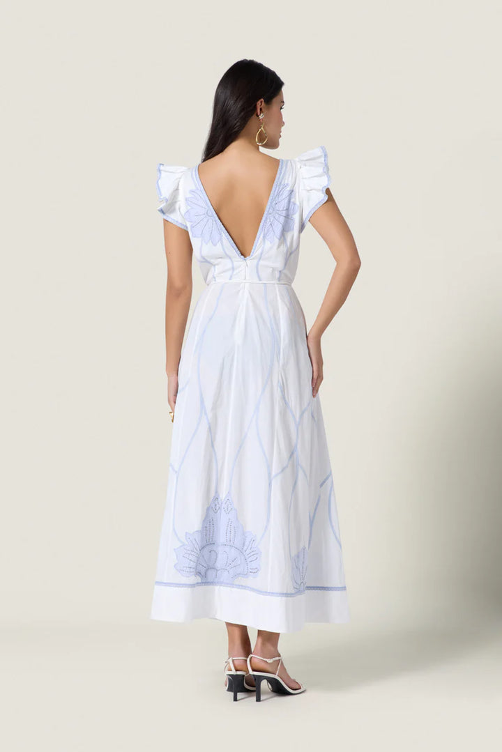 Vittorio Dress | Simply White/Light Blue