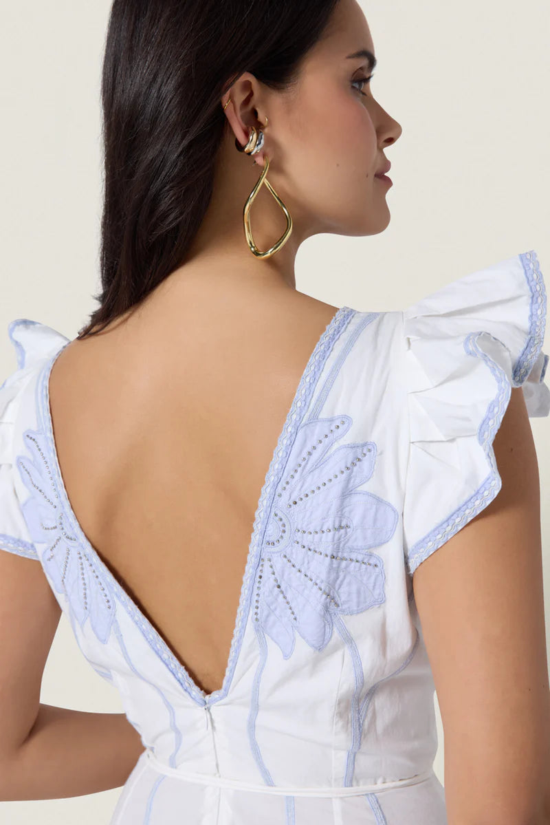 Vittorio Dress | Simply White/Light Blue