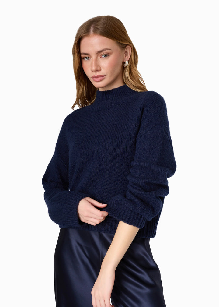 Catherine Cropped Sweater | Navy