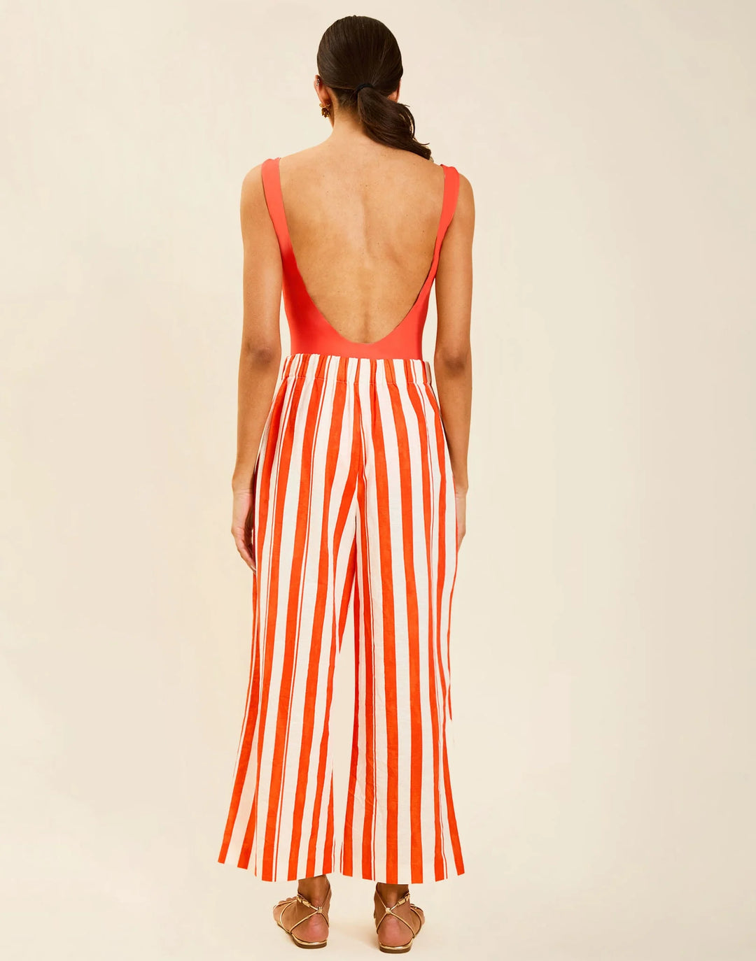 Chloe Wrap Beach Pant | Mandarin Stripe