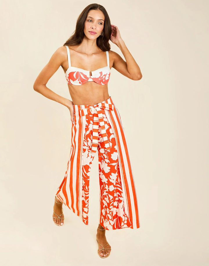 Chloe Wrap Beach Pant | Mandarin Stripe