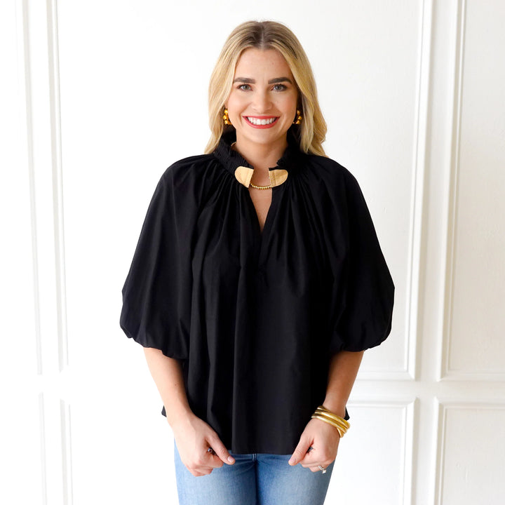 Camille Top | Black & Khaki