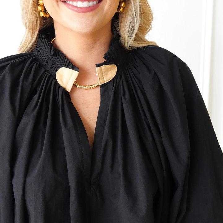 Camille Top | Black & Khaki