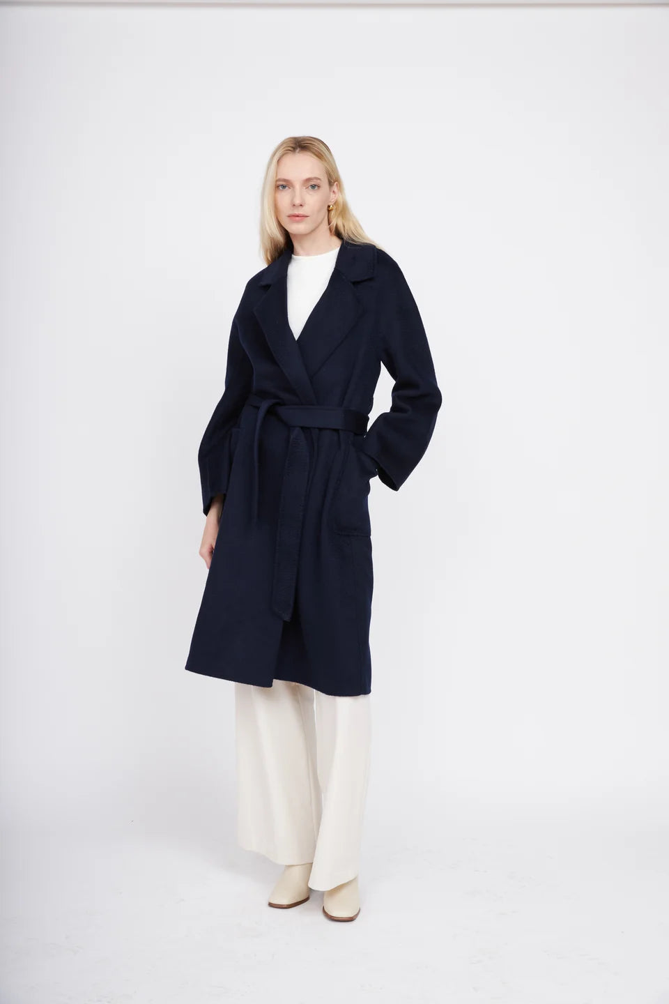 The Classic Wrap Coat | Navy