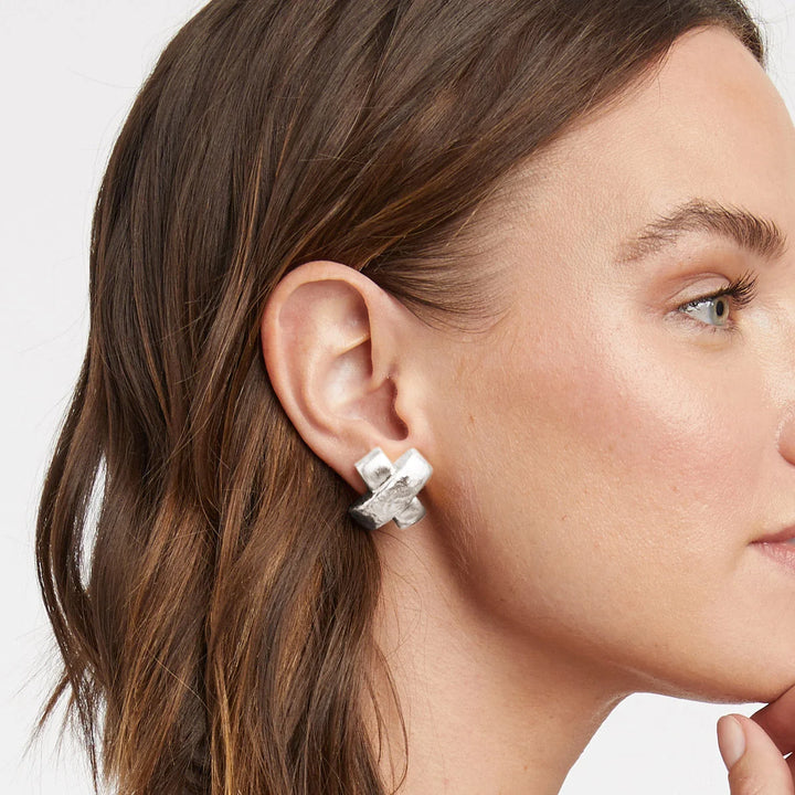 Catalina X Earrings | Silver