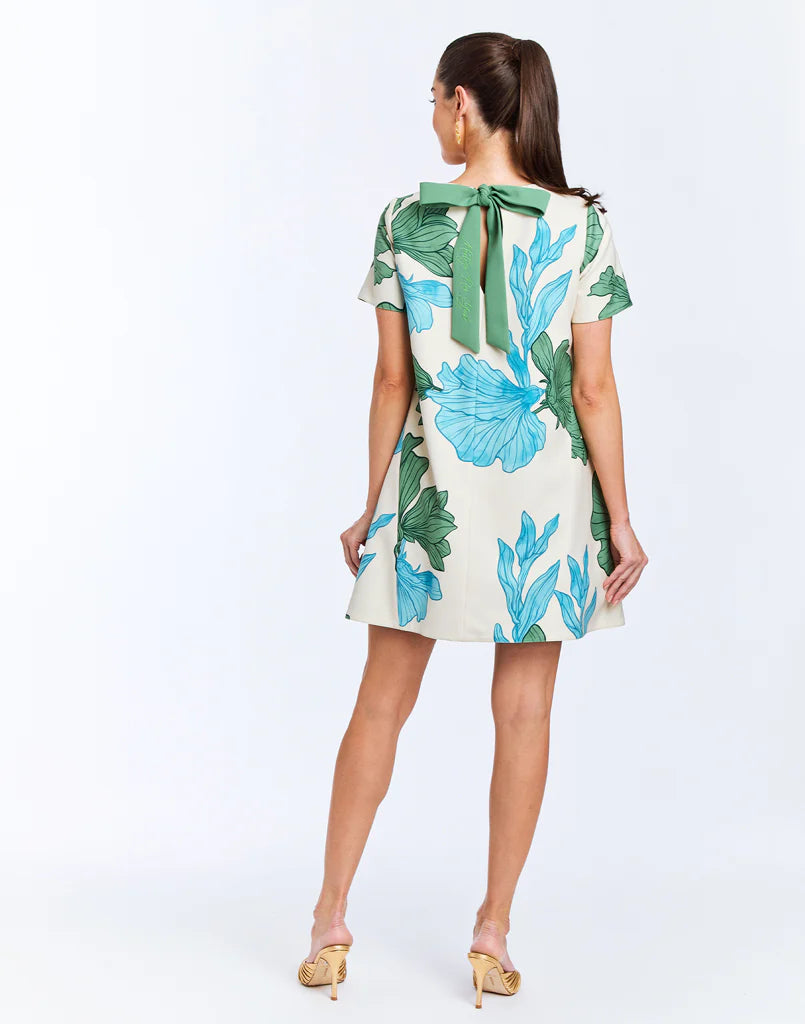 Cecily Reversible Mini | Blue/Green Windswept Floral