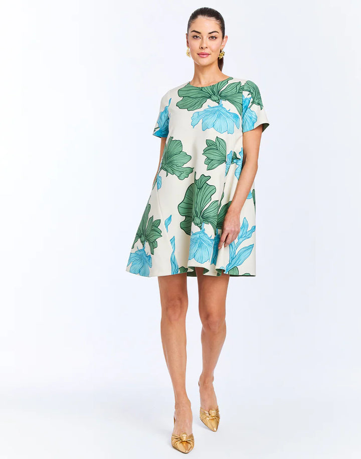 Cecily Reversible Mini | Blue/Green Windswept Floral