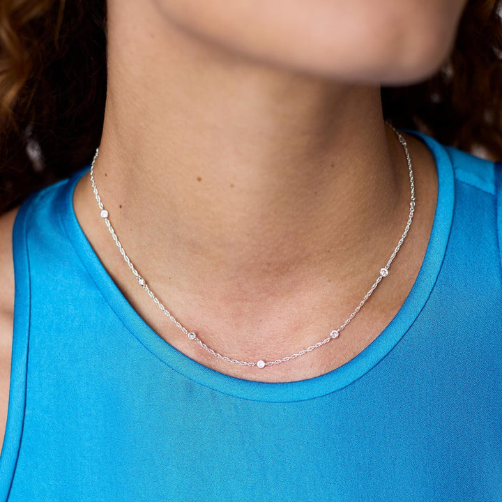 Celeste Delicate Station Necklace | Silver