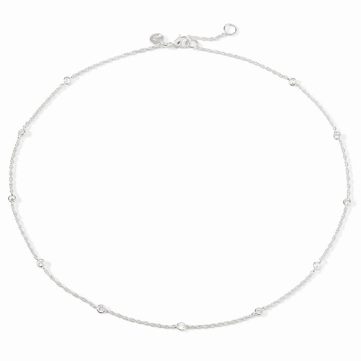 Celeste Delicate Station Necklace | Silver