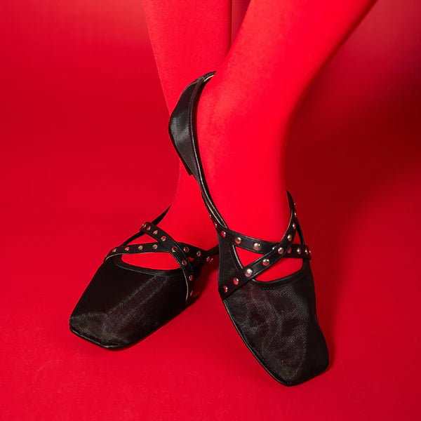 Chloe Ballet Flat | Black Mesh