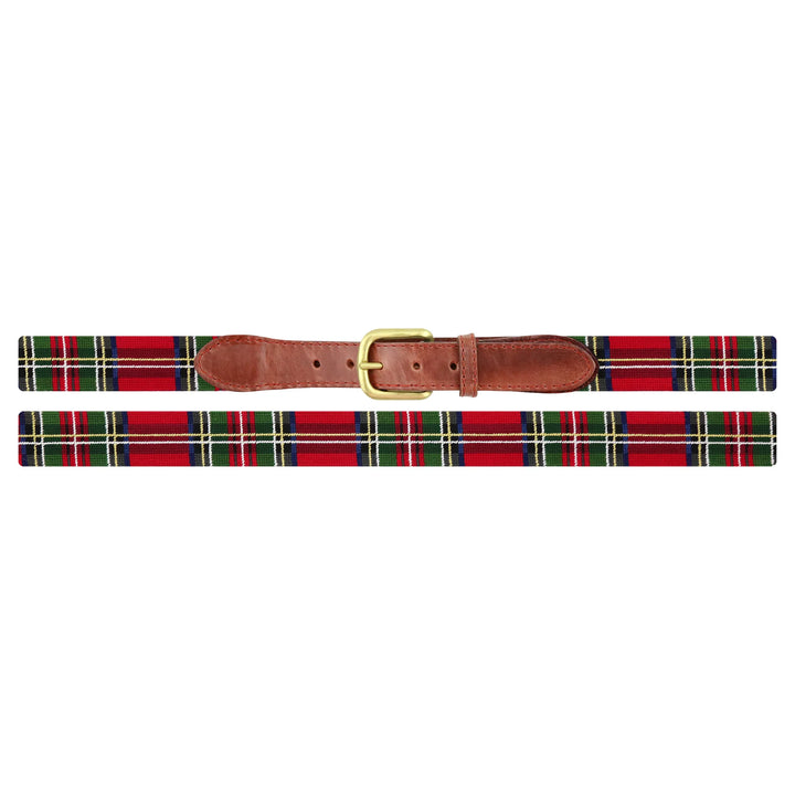 Smathers & Branson Needlepoint Christmas Plaid Belt
