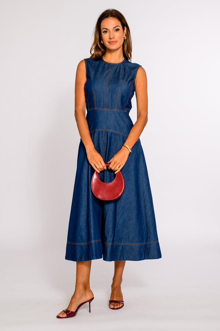 Claire Dress | Solid Denim