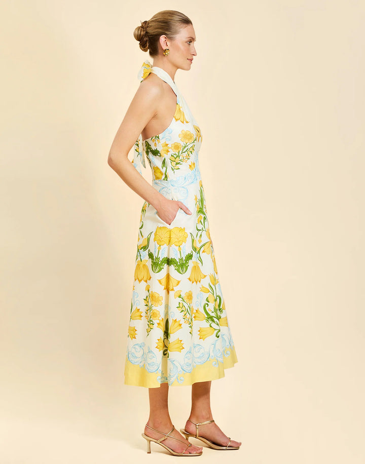 Copacabana Halter Midi Dress | Lemon Verbena