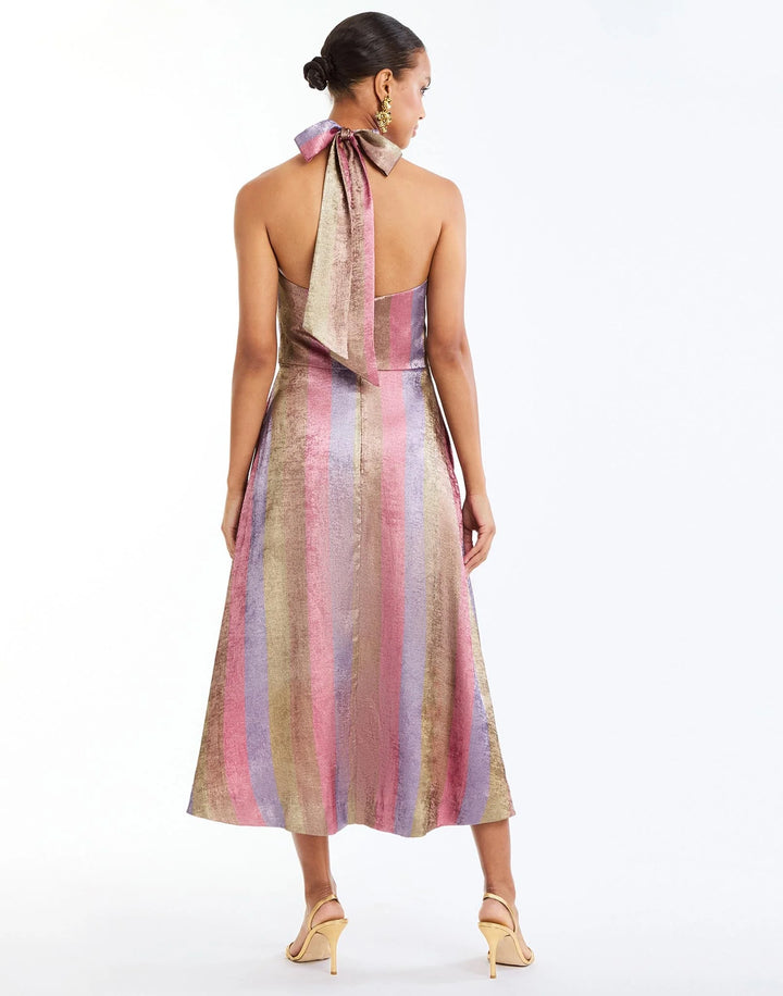 Copacabana Halter Midi | Disco Stripe